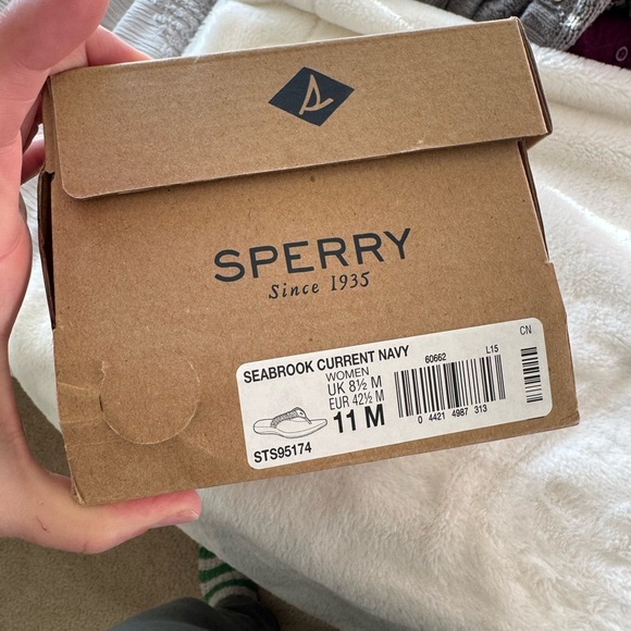 Sperry sea brook top sider women flip flops sandals size 11 Thong Navy Blue NWOT - Picture 6 of 6